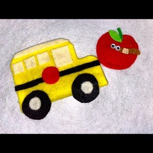 Schoolbus and Apple Cat Toys Stuffed with Catnip